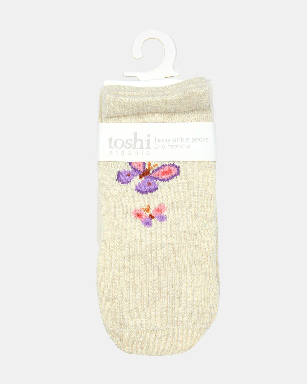 Toshi Org Cotton Socks - Butterfly Bliss