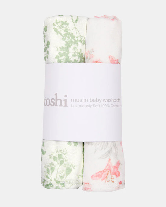 Toshi Baby Washcloth Muslin-2pcs - Spring Meadow