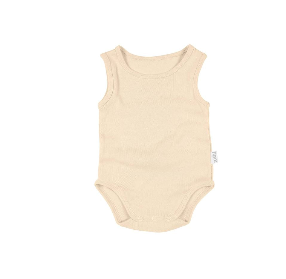 Toshi Org Onesie Dreamtime Singlet - Almond