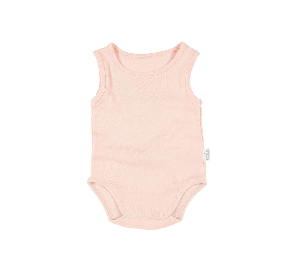 Toshi Org Onesie Dreamtime Singlet - Blush