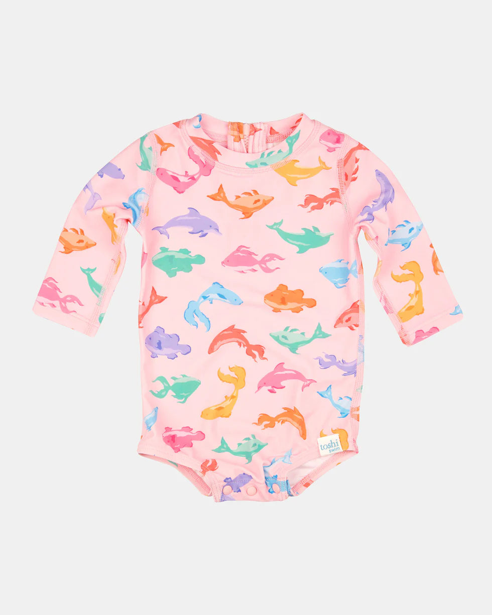 Toshi Swim Baby Onesie L/S Classic - Dishy Fishy