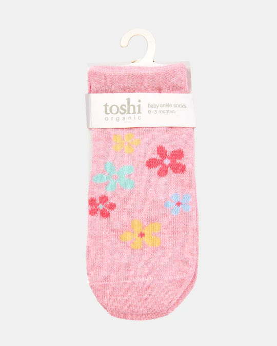 Toshi Organic Socks Ankle Jacquard - Daisy