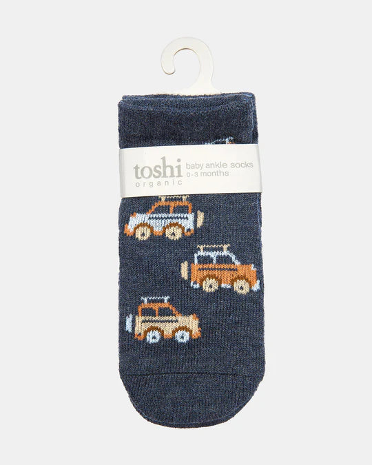 Toshi Organic Socks Ankle Jacquard - High Country