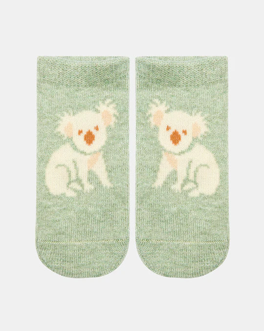 Toshi Organic Socks Ankle Jacquard - Koala