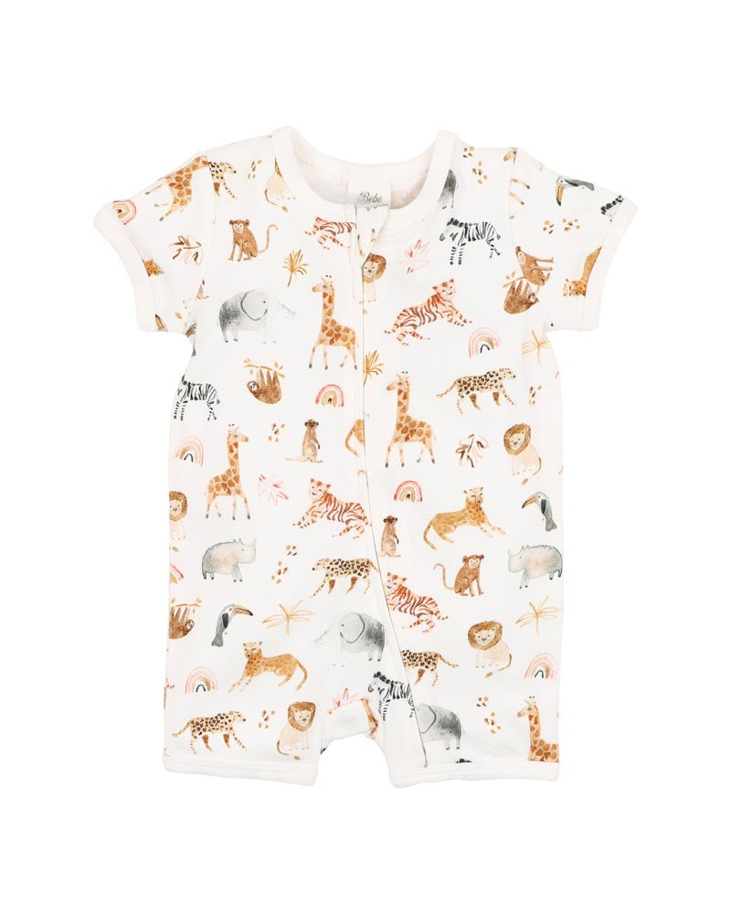 Bebe Billie Print Organic SS Zipsuit