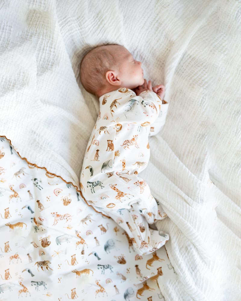 Bebe Billie Print Organic LS Zipsuit