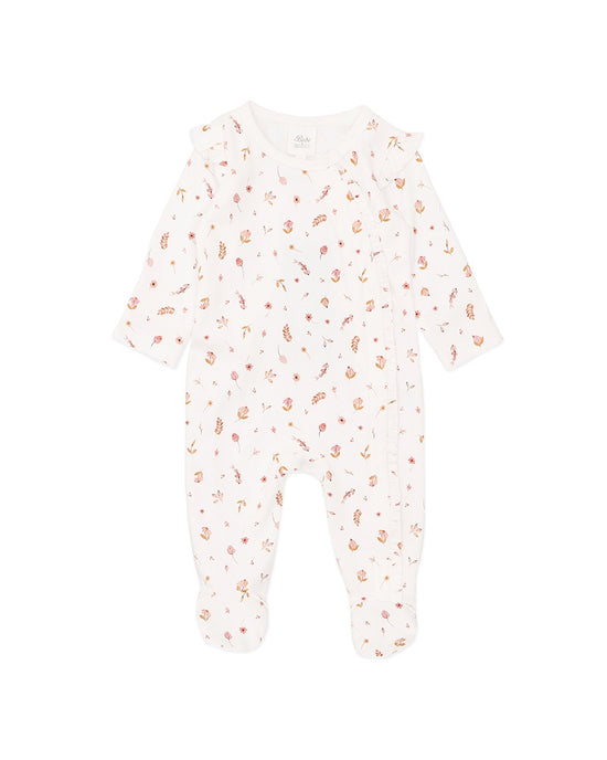 Bebe Billie Ditsy Floral Organic LS Zipsuit
