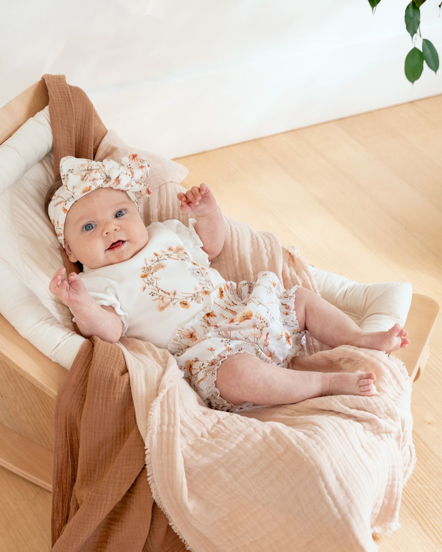 Bebe Taylor Organic Floral Koala Bodysuit