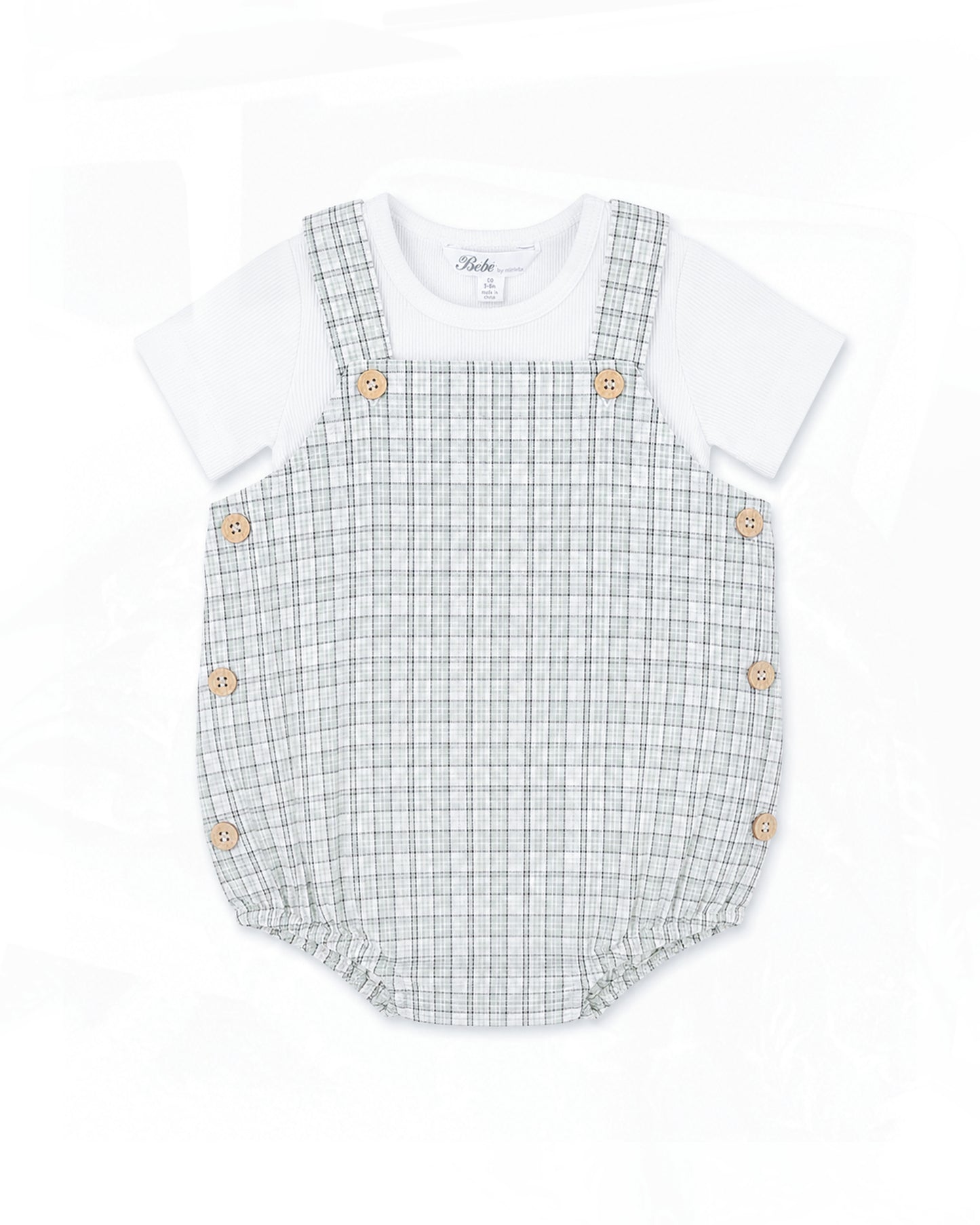 Bebe Taylor Sage Check Bodysuit & Tee Set