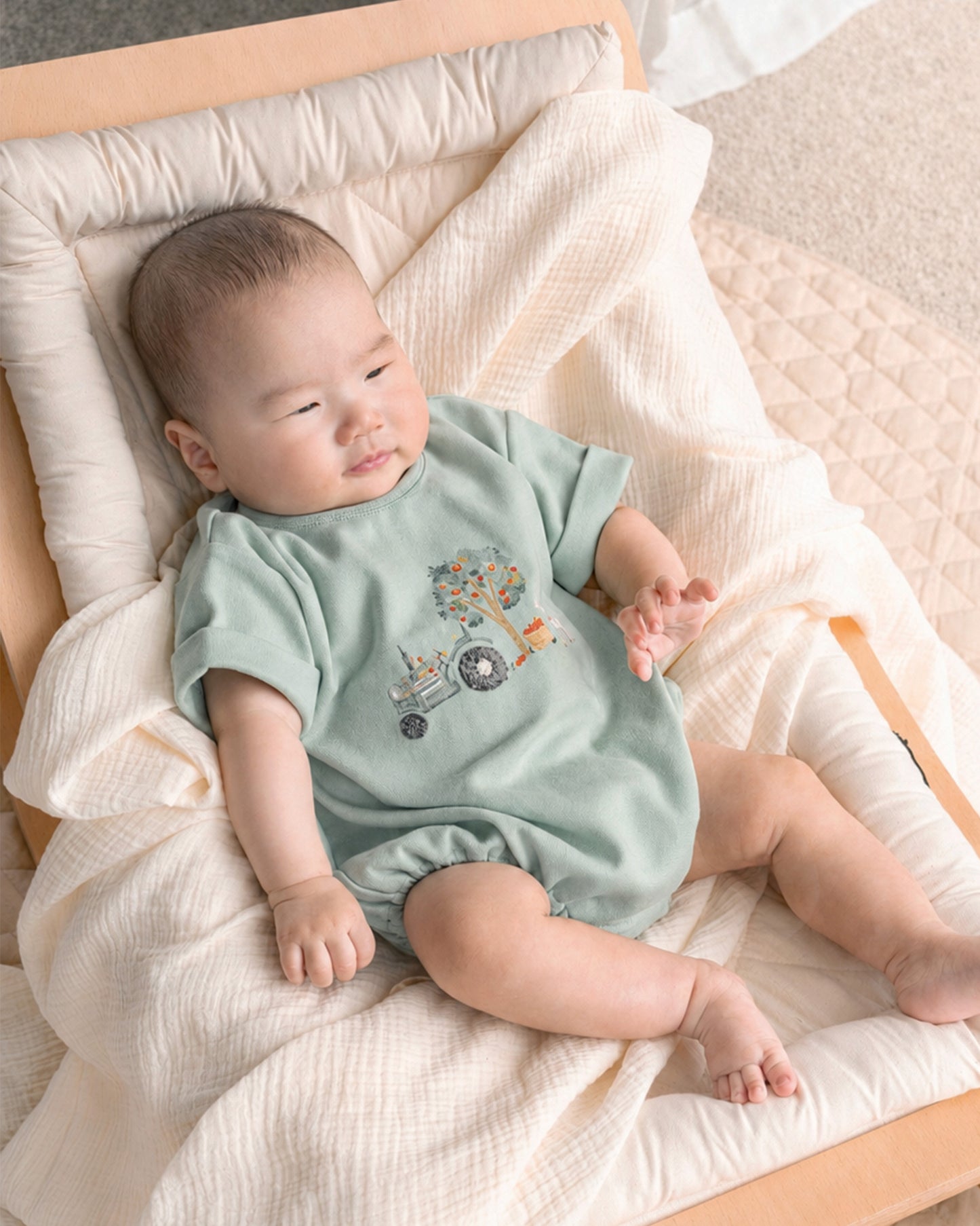 Bebe Scout Organic Tractor Oversized Bodysuit