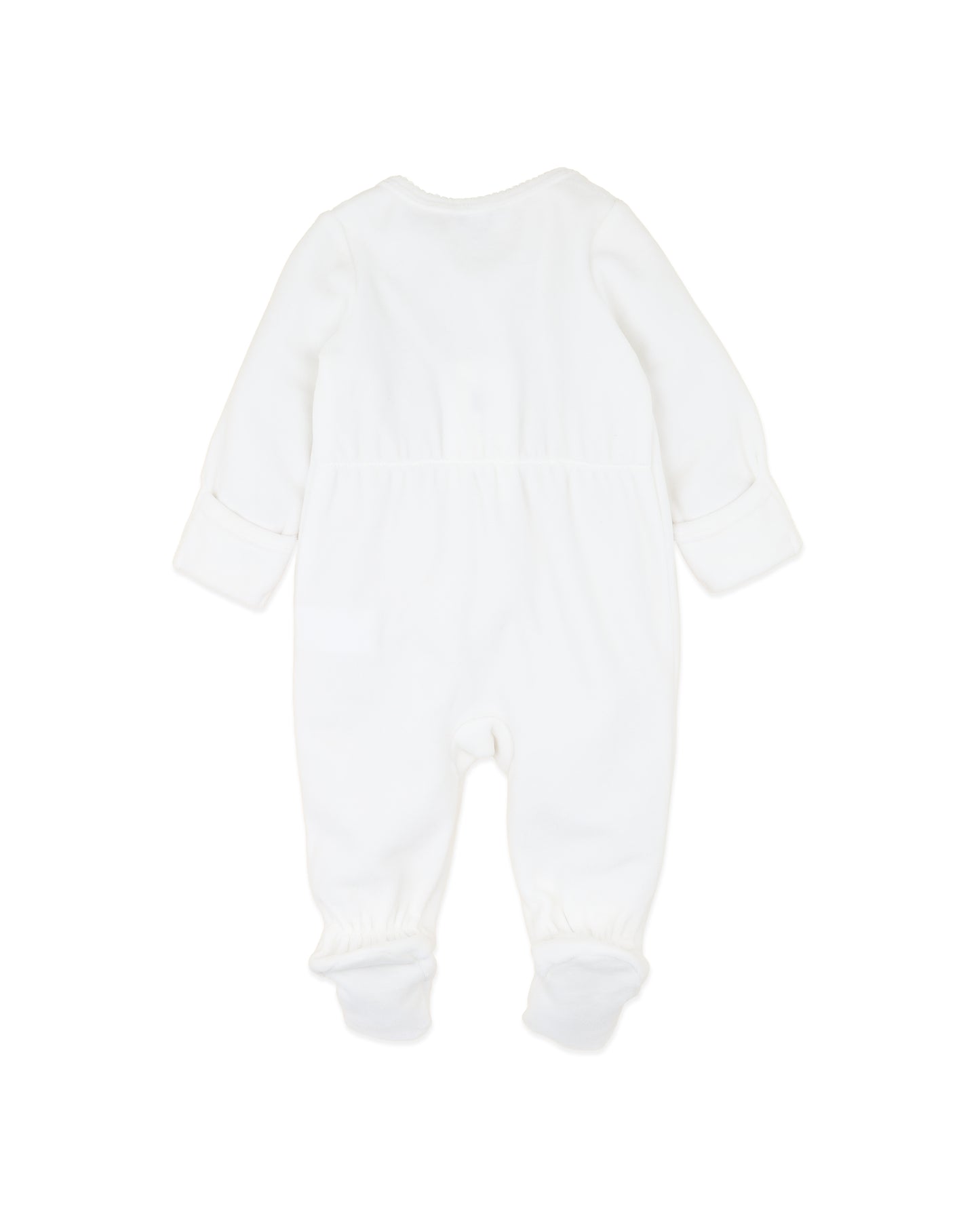Bebe Charlie Velour Zip Onesie - Snow