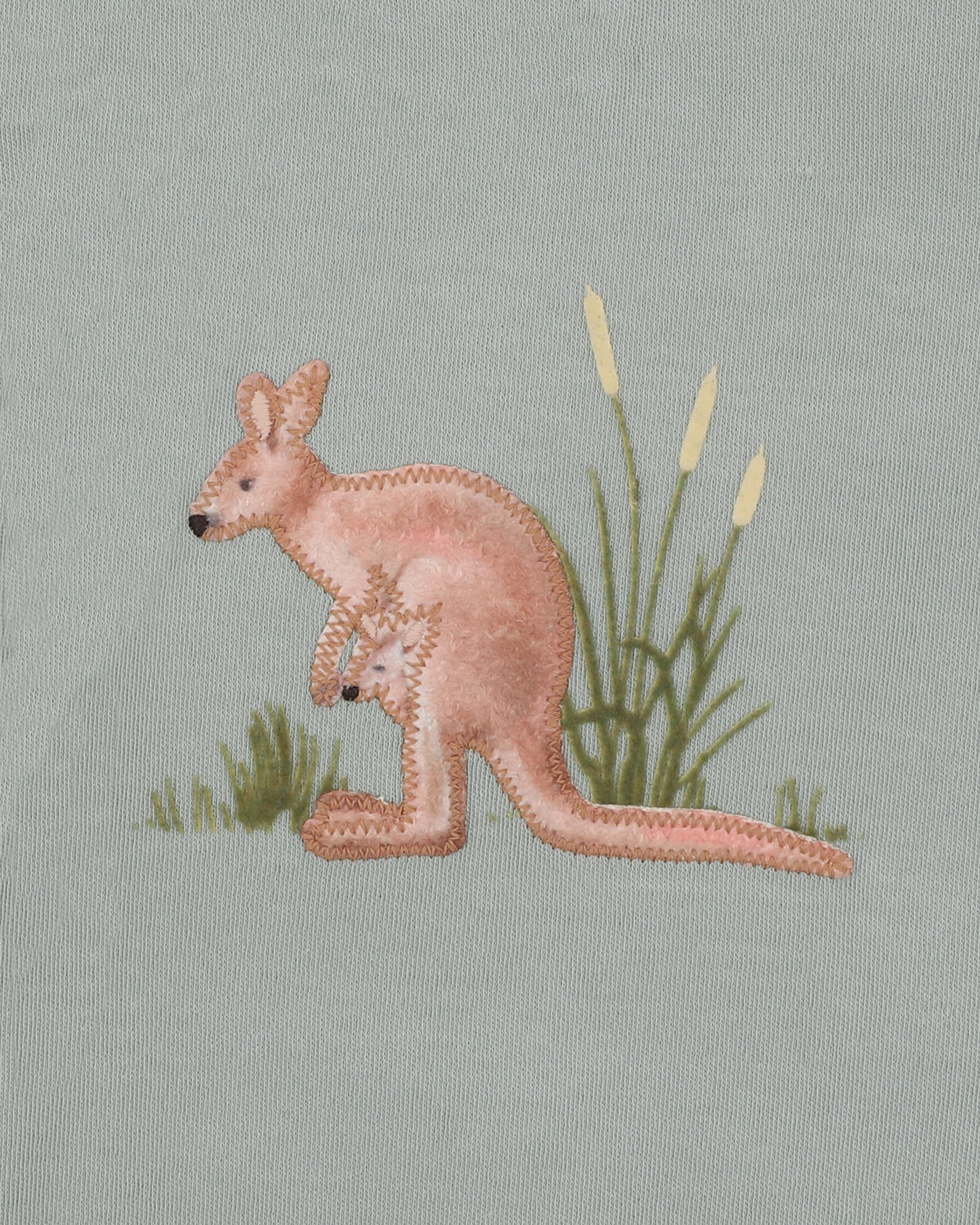 Bebe Charlie Kangaroo Organic LS Zipsuit - Dusty Green