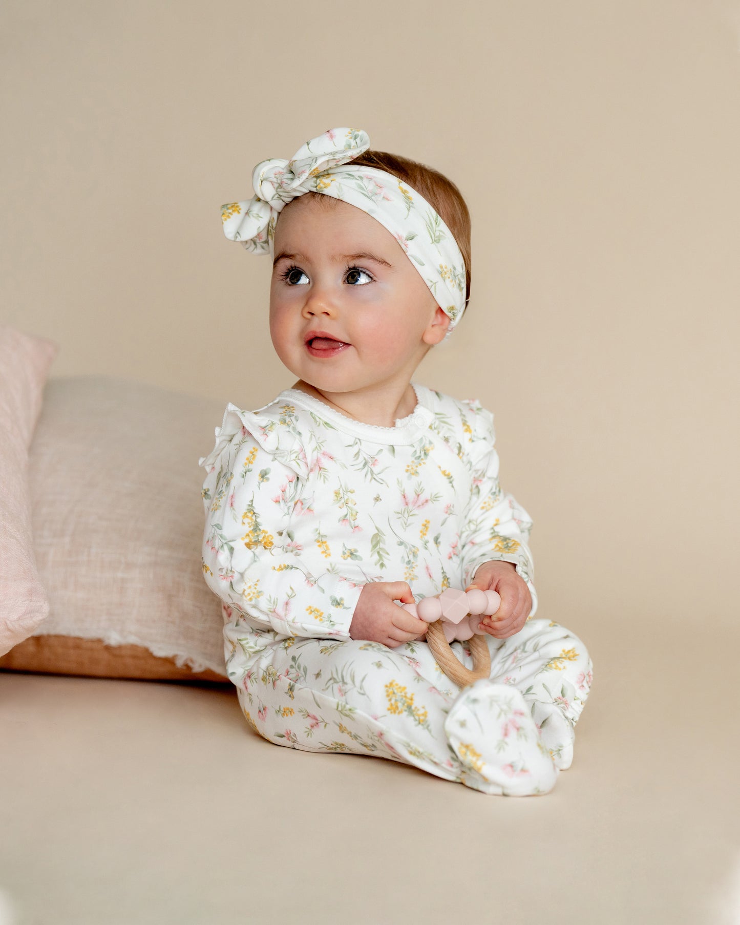 Bebe Charlie Wattle Print Zip Onesie