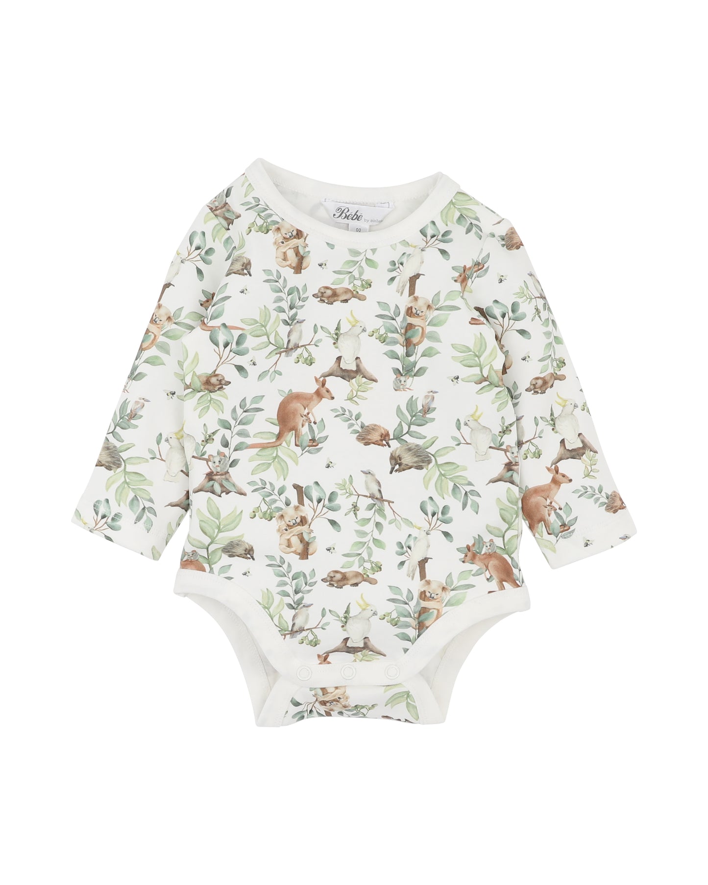 Bebe Charlie Print Organic LS Bodysuit