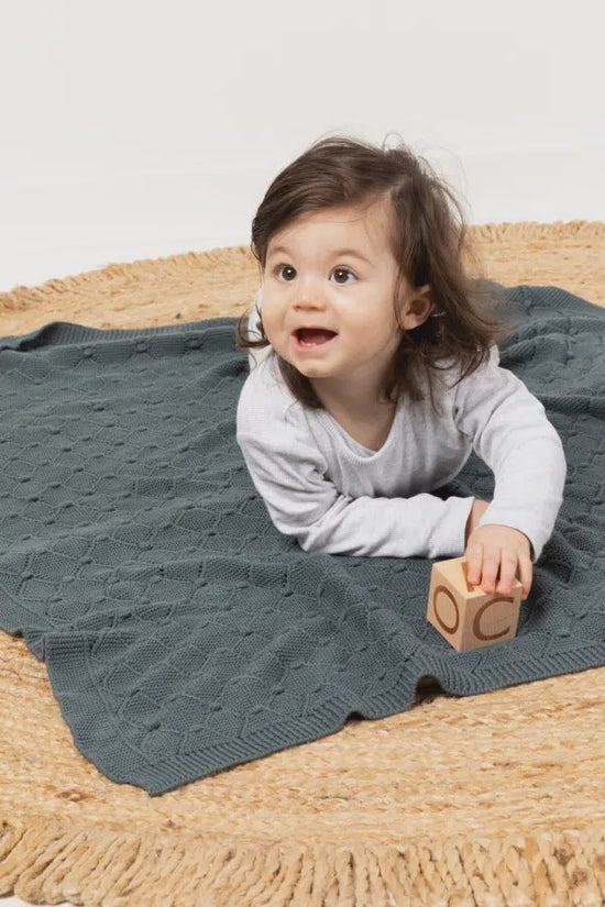 Indus Vintage Knit Blanket - Marine