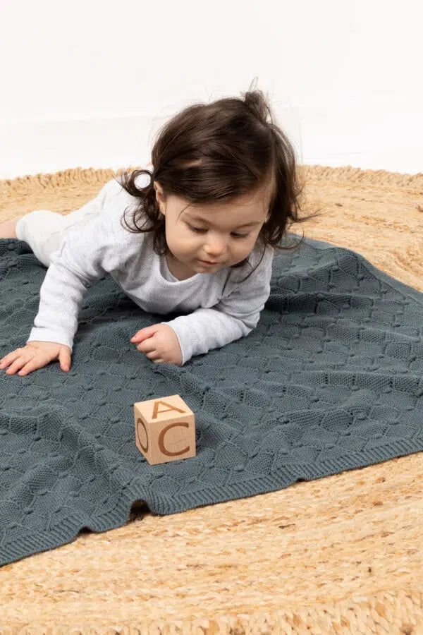 Indus Vintage Knit Blanket - Marine