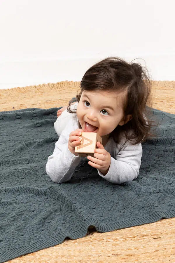 Indus Vintage Knit Blanket - Marine