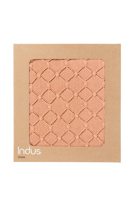 Indus Vintage Knit Blanket - Coral Blush