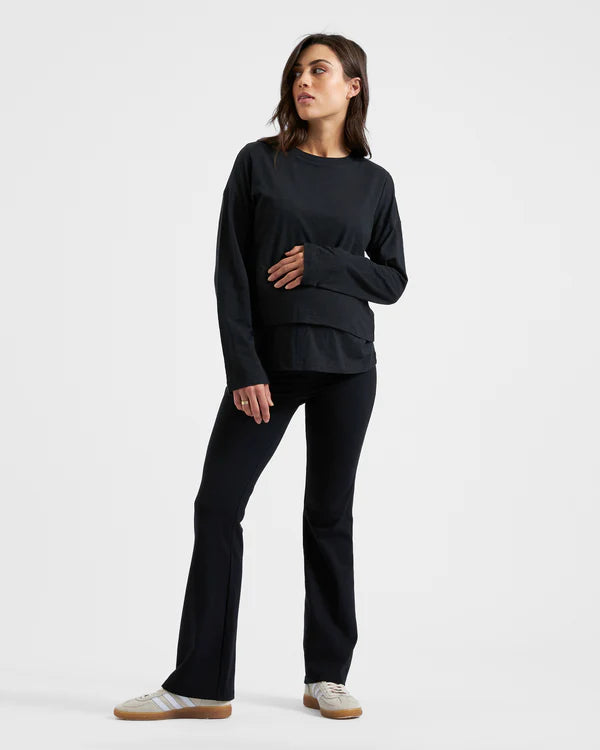 Ripe Organic Jersey Flare Pant - Black