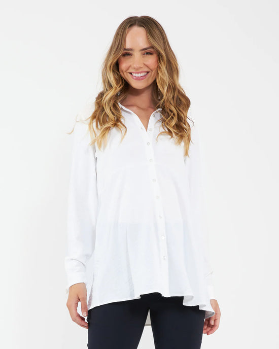 Ripe Tina Peplum Shirt - White