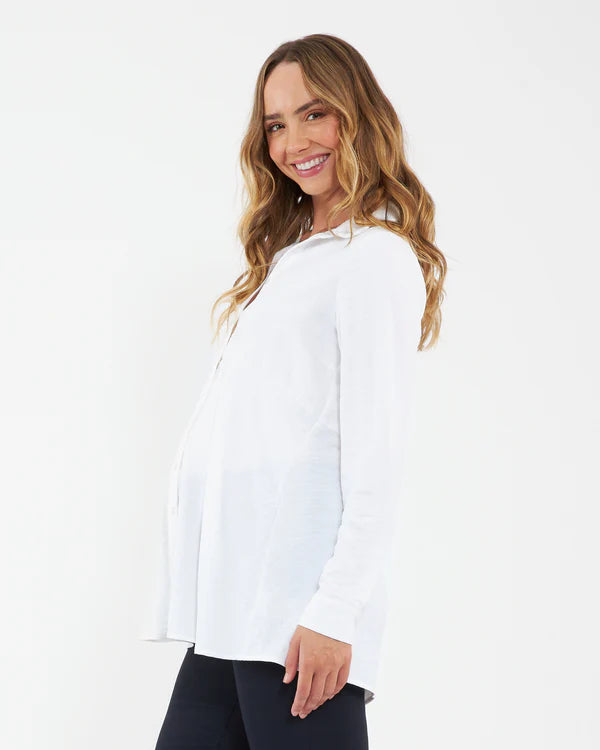 Ripe Tina Peplum Shirt - White