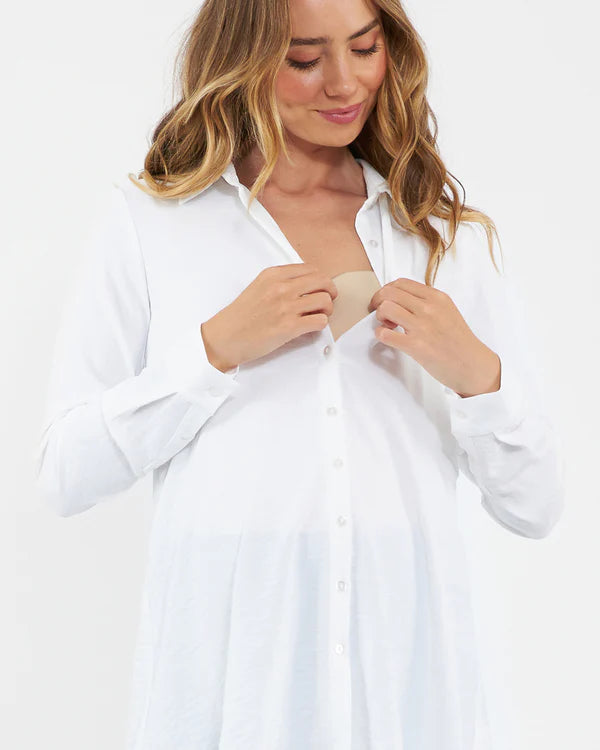 Ripe Tina Peplum Shirt - White