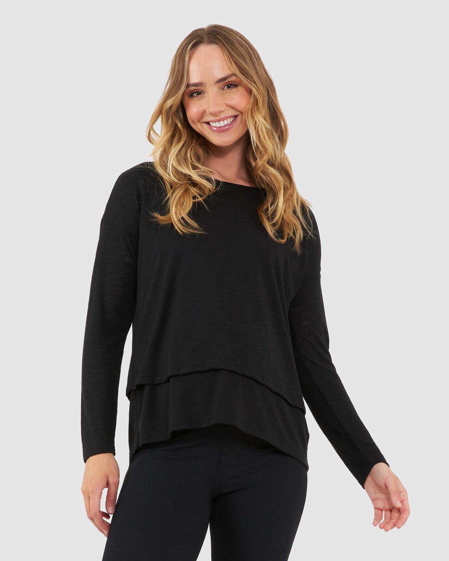 Ripe Jazmin Long Sleeve Nursing Top - Black