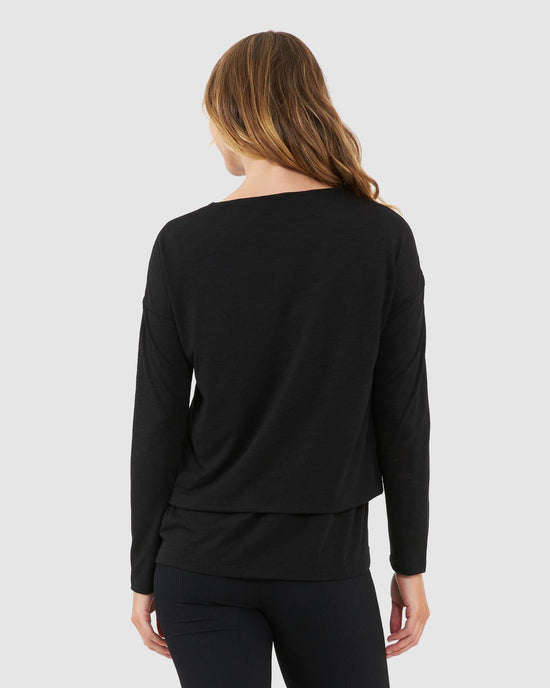 Ripe Jazmin Long Sleeve Nursing Top - Black