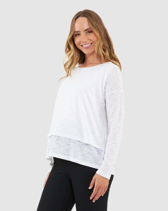 Ripe Jazmin Long Sleeve Nursing Top - White