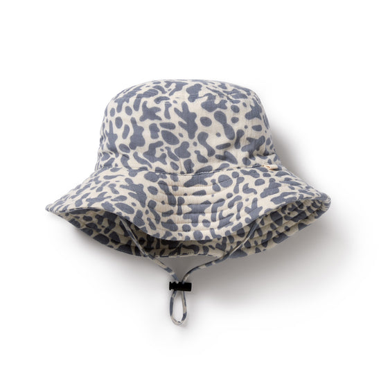 WF Organic Crinkle Sun Hat - Blue Coral