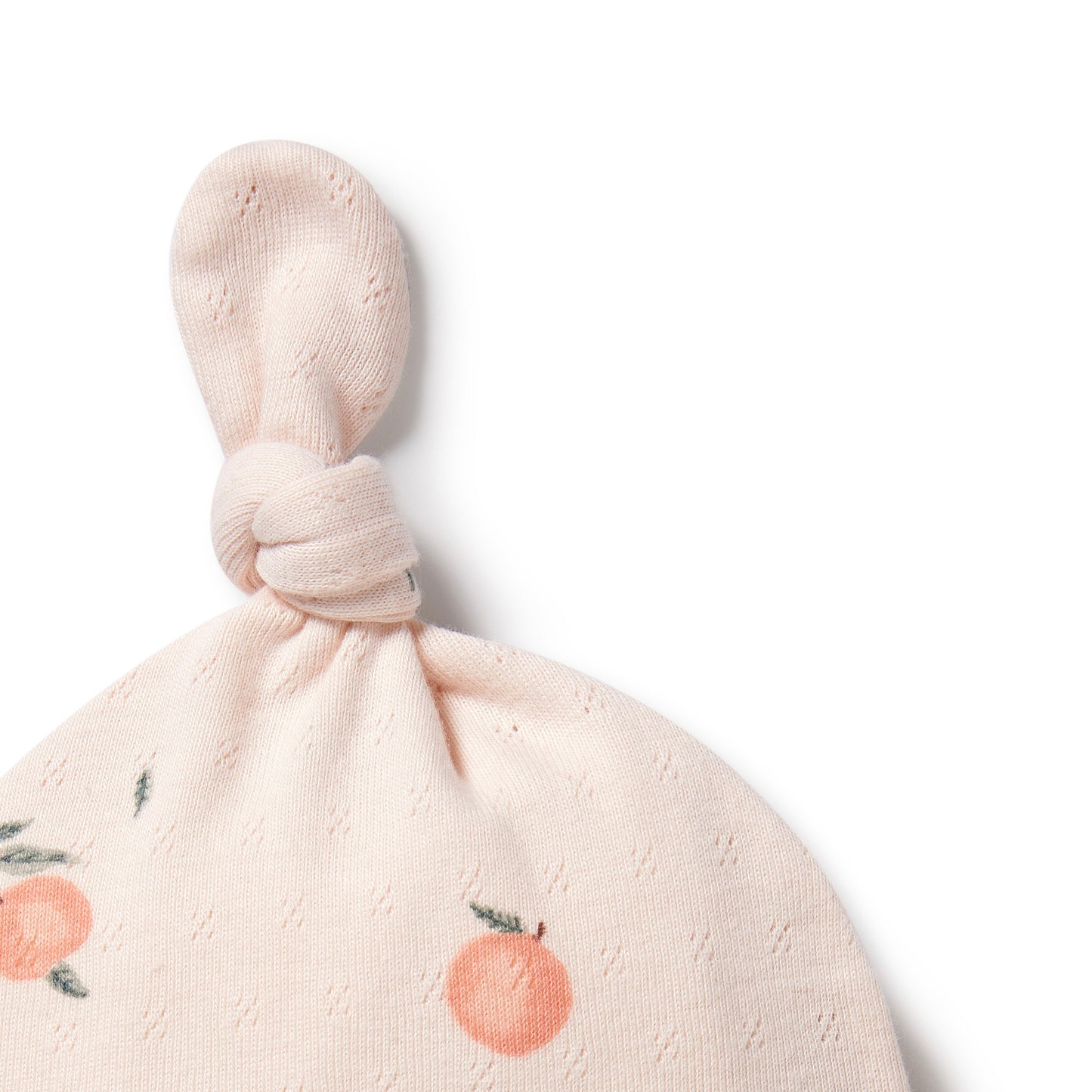 WF Organic Pointelle Knot Hat - Peaches