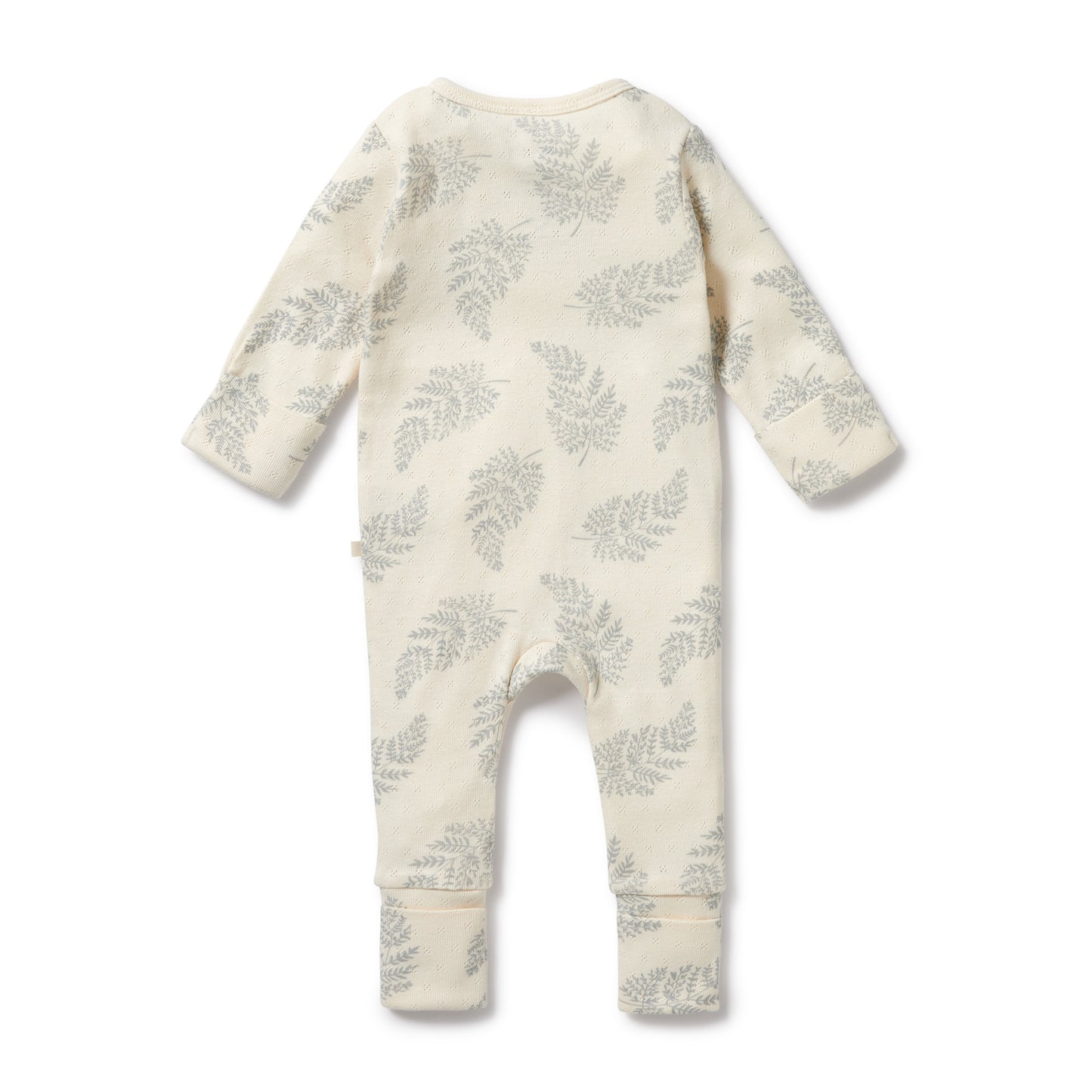 WF Organic Pointelle Zipsuit with Feet - Forever Ferns