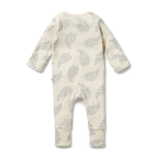 WF Organic Pointelle Zipsuit with Feet - Forever Ferns