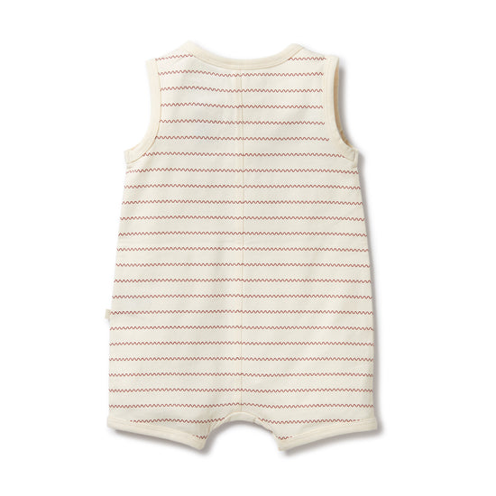 WF Organic Henley Growsuit - Squiggle