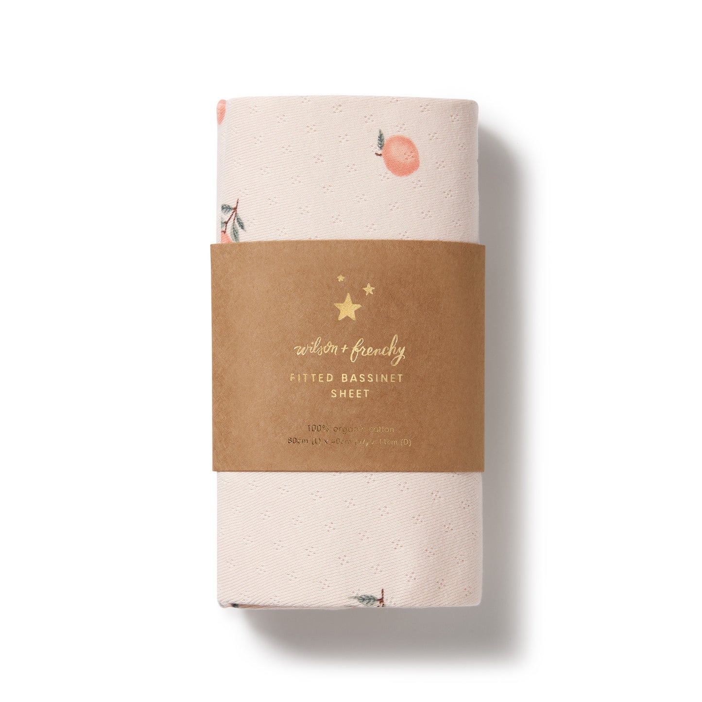 WF Organic Pointelle Bassinet Sheet - Peaches