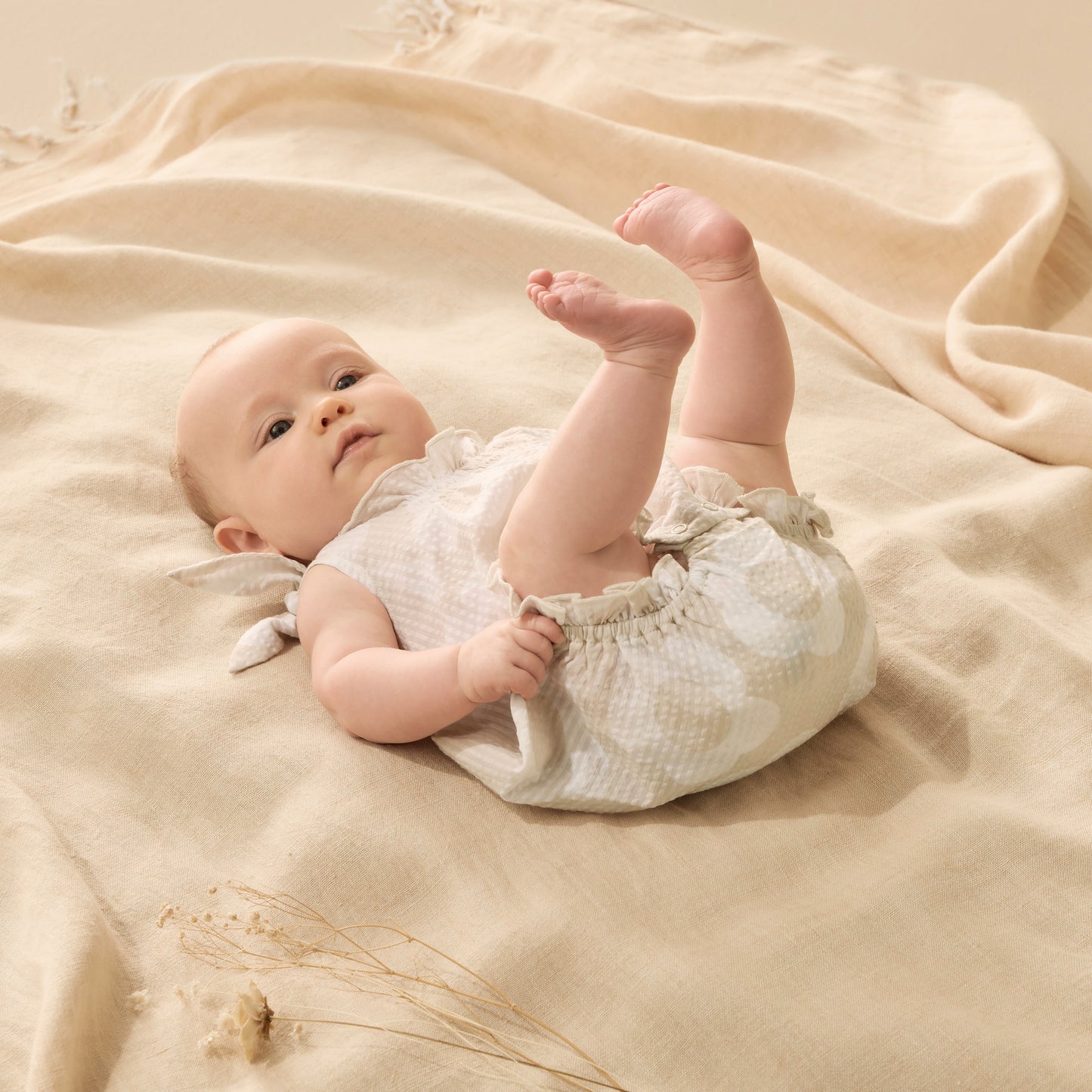 W&F Daisy Bloom Organic Tie Playsuit