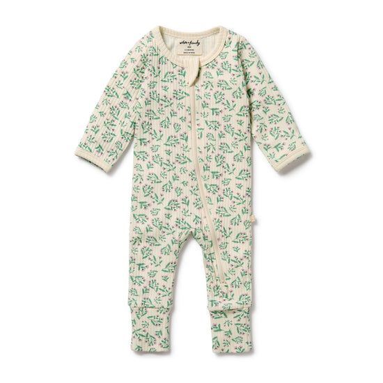 W&F Periwinkle Organic Zipsuit with Feet