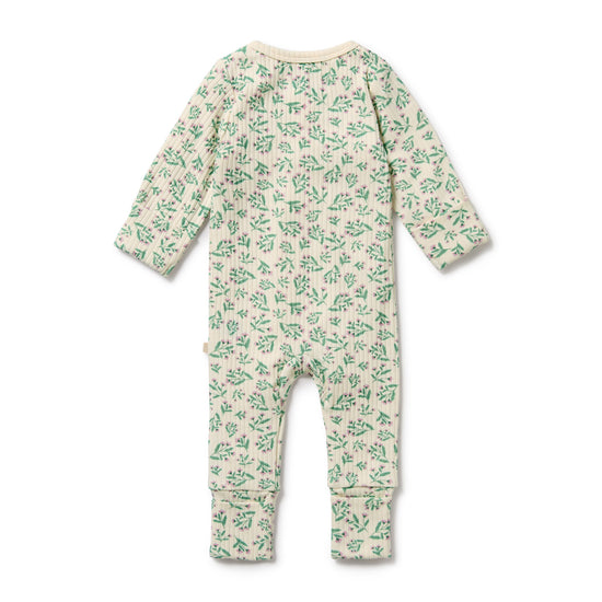 W&F Periwinkle Organic Zipsuit with Feet