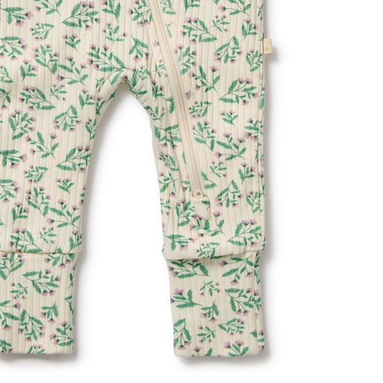 W&F Periwinkle Organic Zipsuit with Feet
