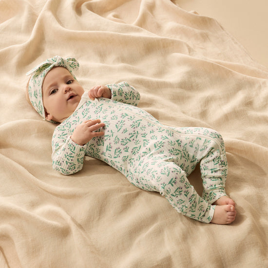 W&F Periwinkle Organic Zipsuit with Feet