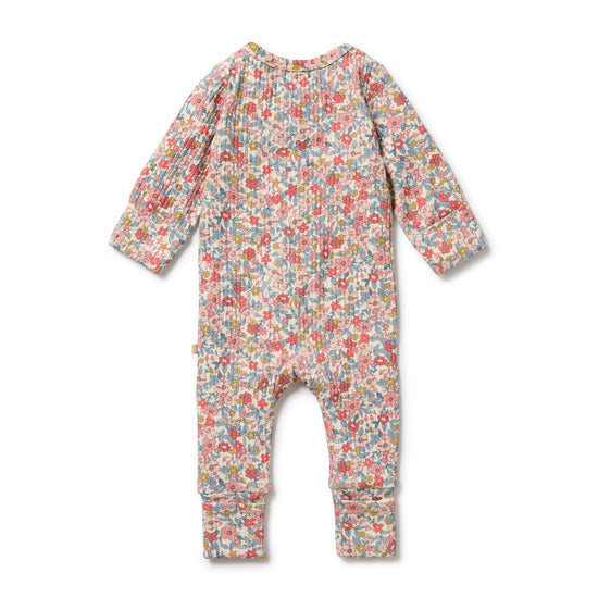 W&F Summer Bloom Organic Zipsuit with Feet