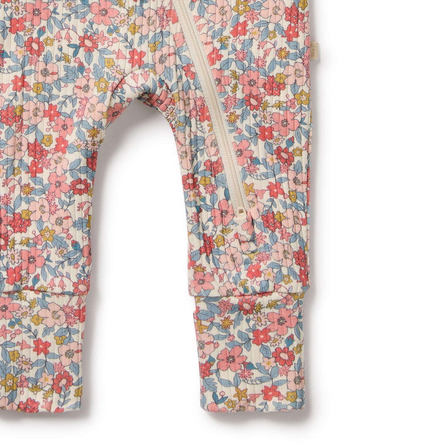 W&F Summer Bloom Organic Zipsuit with Feet