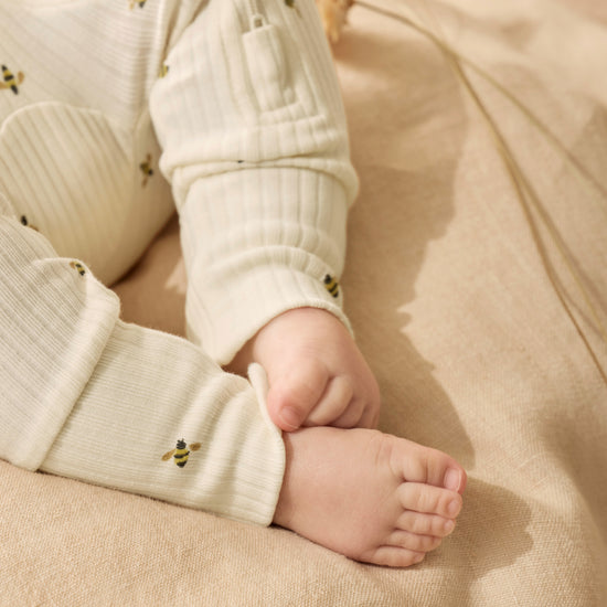 W&F Bee Mine Organic Zipsuit with Feet
