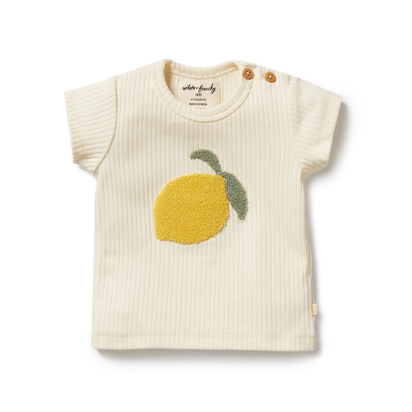 W&F Lemon Leaf Embroidered Organic Tee