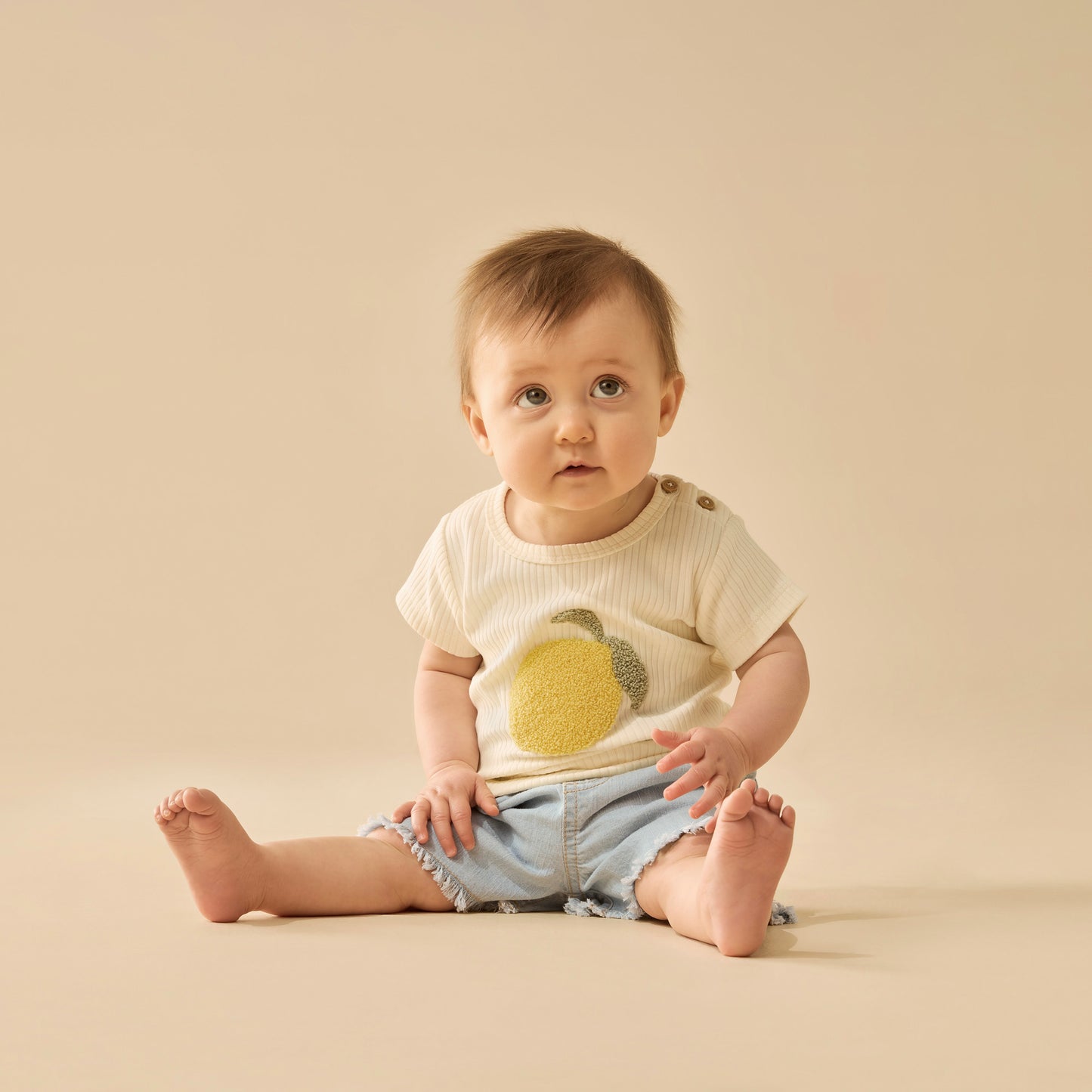 W&F Lemon Leaf Embroidered Organic Tee