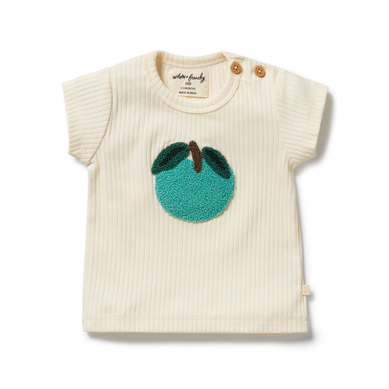 W&F Apple Papple Organic Embroidered Tee