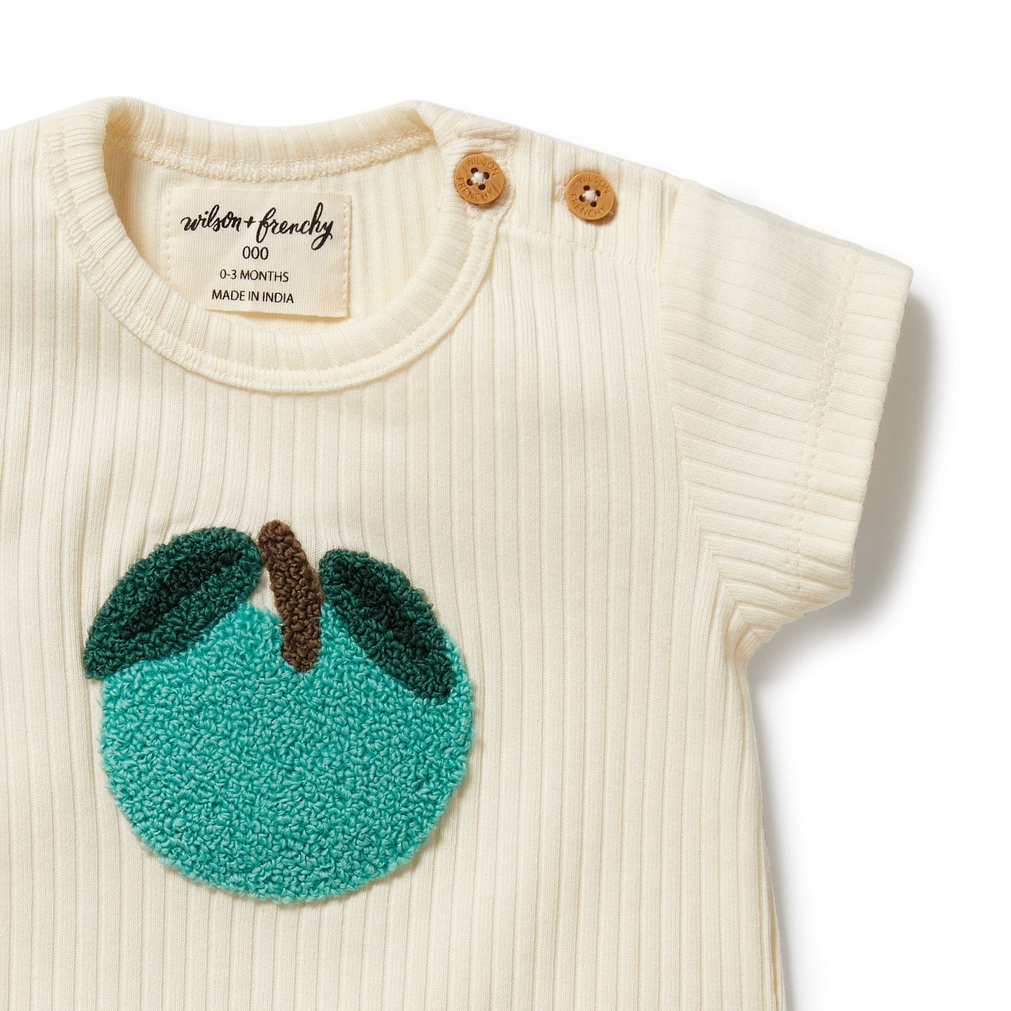 W&F Apple Papple Organic Embroidered Tee
