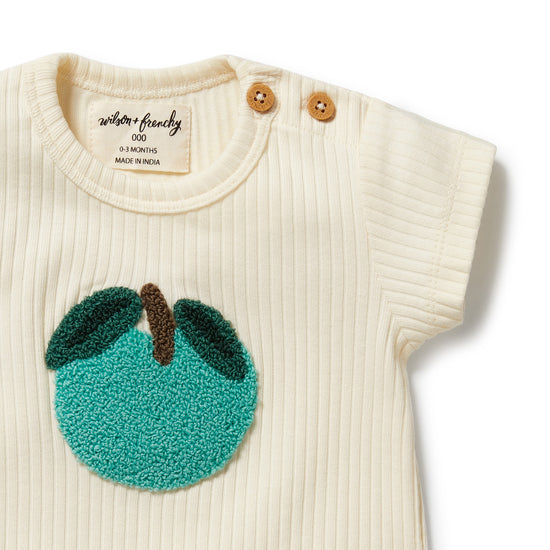 W&F Apple Papple Organic Embroidered Tee