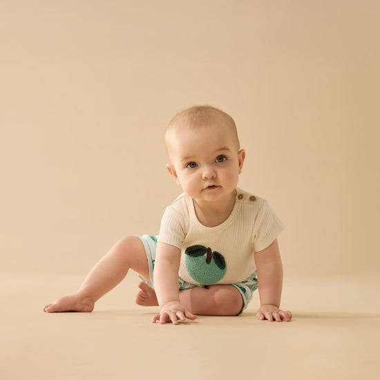 W&F Apple Papple Organic Embroidered Tee