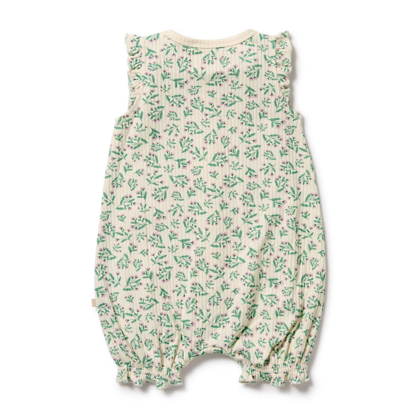 W&F Periwinkle Organic Ruffle Zipsuit